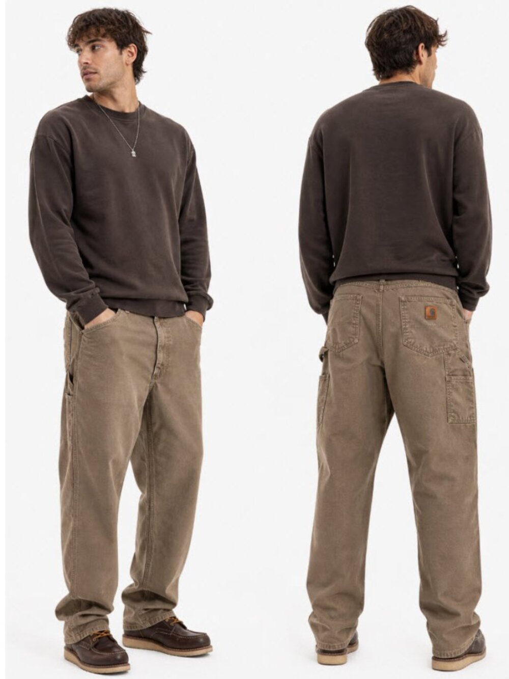 Carhartt Loose Fit Work Pants Khaki Corduroy Utility Carpenter 38